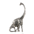 Detailed Antique Pewter Brontosaurus Pin that can be worn on a hat, jacket, backpack, etc.