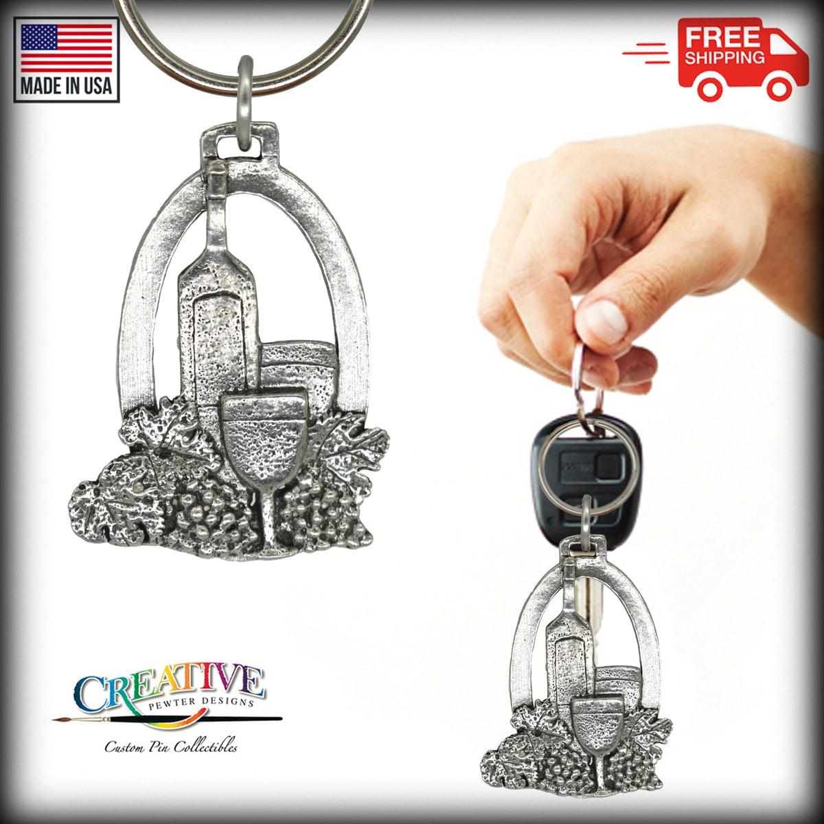 Wine Bottle Keychain A225KC