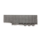 Detailed Antique Pewter Semi Truck Trailer Pin that can be worn on a hat, jacket, backpack, etc.