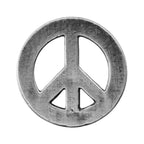 Detailed Antique Pewter Peace Sign Plain Pin that can be worn on a hat, jacket, backpack, etc.