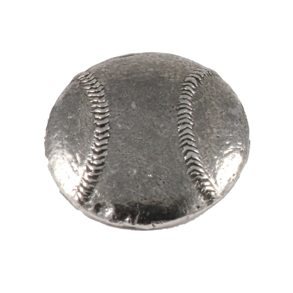 Detailed Antique Pewter Baseball Pin that can be worn on a hat, jacket, backpack, etc.