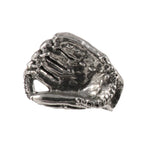 Detailed Antique Pewter Baseball Glove Pin that can be worn on a hat, jacket, backpack, etc.