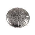 Detailed Antique Pewter Basketball Pin that can be worn on a hat, jacket, backpack, etc.
