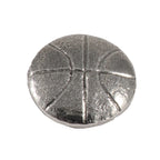 Detailed Antique Pewter Basketball Pin that can be worn on a hat, jacket, backpack, etc.