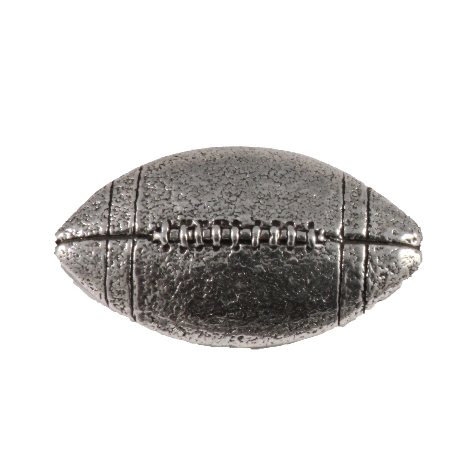 Detailed Antique Pewter Football Pin that can be worn on a hat, jacket, backpack, etc.