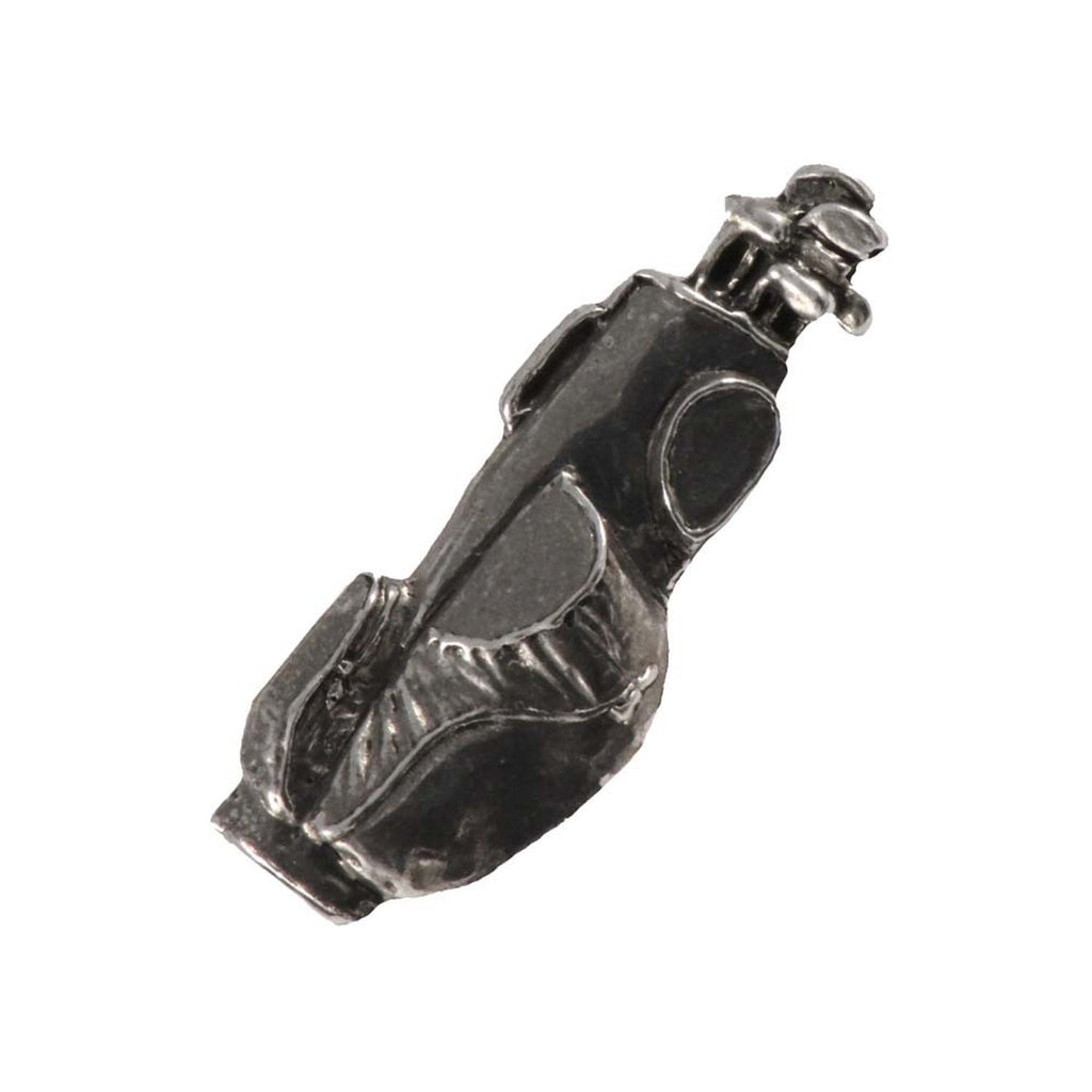 Detailed Antique Pewter Golf Bag Pin that can be worn on a hat, jacket, backpack, etc.