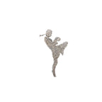 Detailed Antique Pewter Muay Thai Fighter Pin that can be worn on a hat, jacket, backpack, etc.