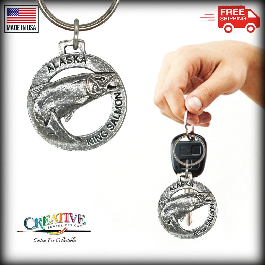 Alaska King Salmon Keychain A601KC