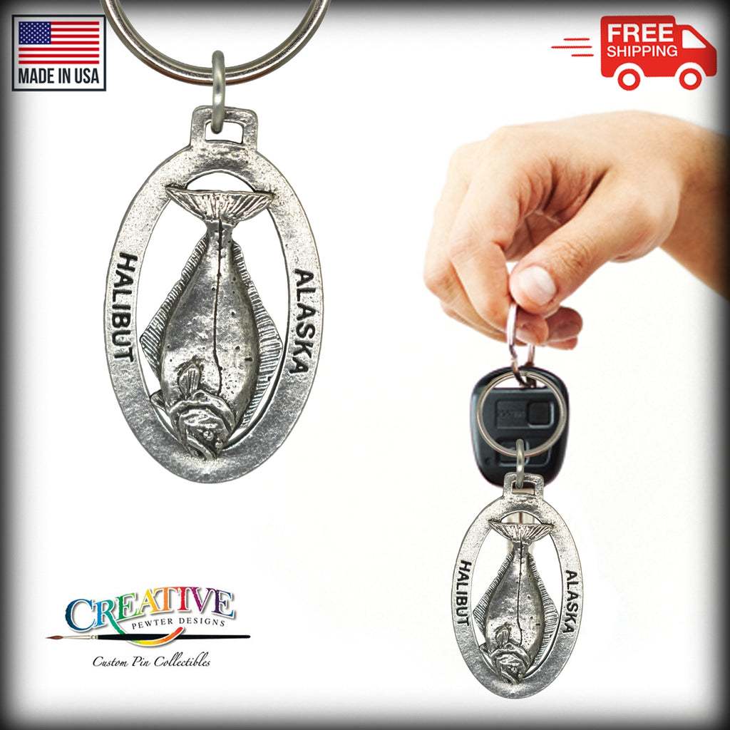 Halibut Alaska Keychain A608KC