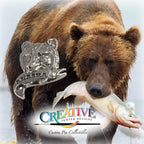 Brown Bear with Salmon Magnet A610M
