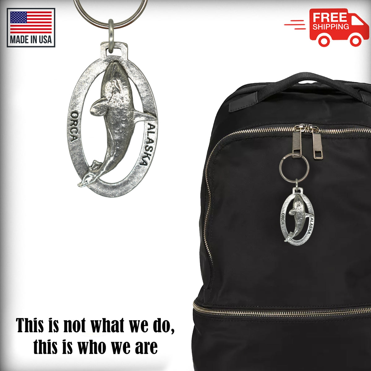 Alaska Orca Whale Keychain A612KC