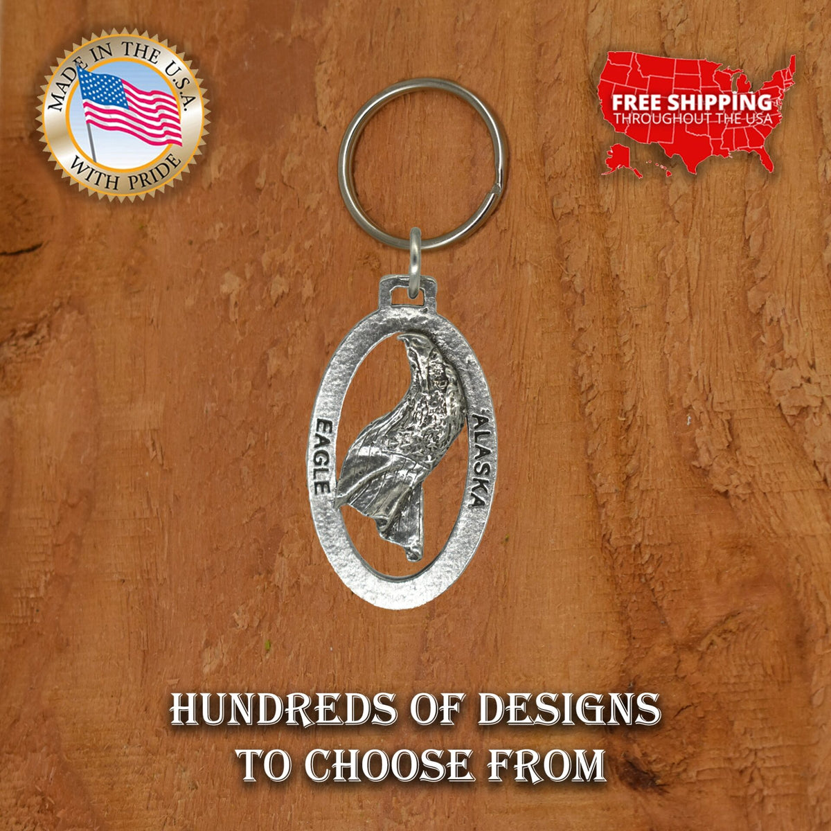Alaska Bald Eagle Head Keychain A616KC