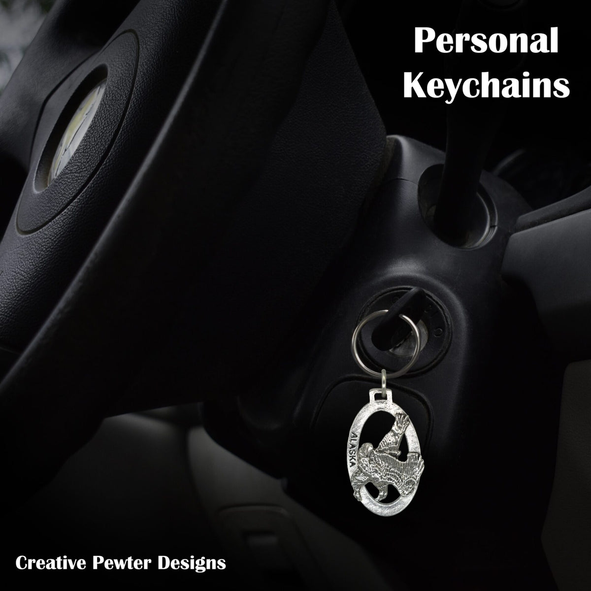Alaska Bald Eagle Flying Keychain A618KC