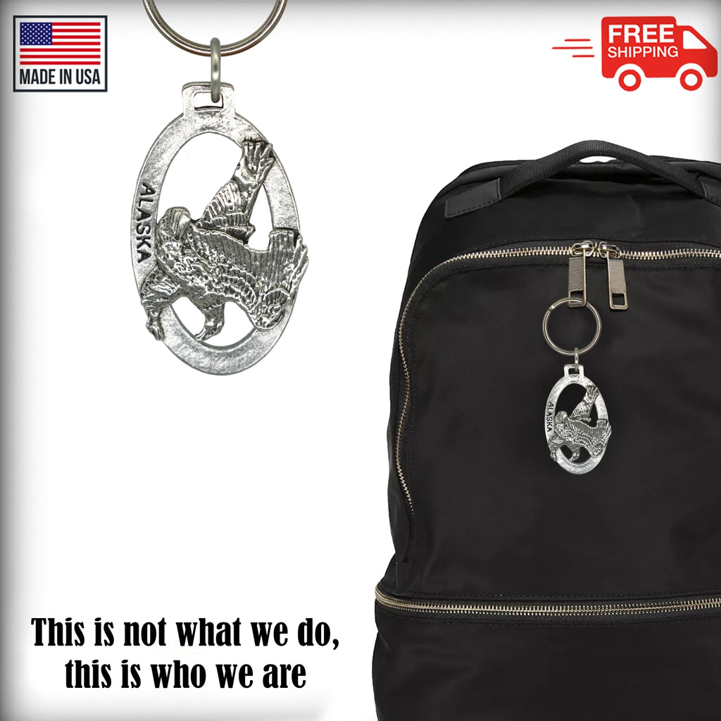 Alaska Bald Eagle Flying Keychain A618KC