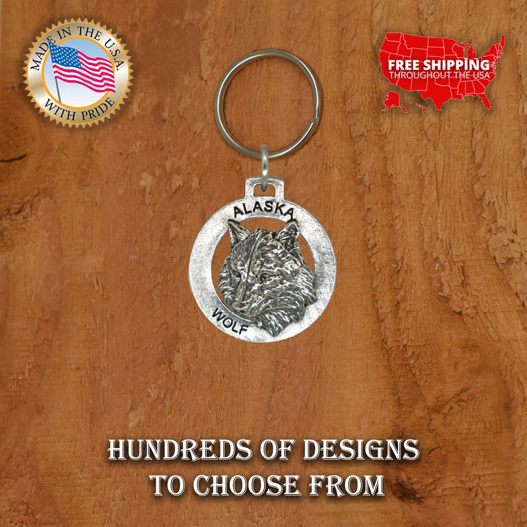Alaska Wolf Head Keychain A622KC