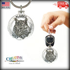 Alaska Wolf Head Keychain A622KC