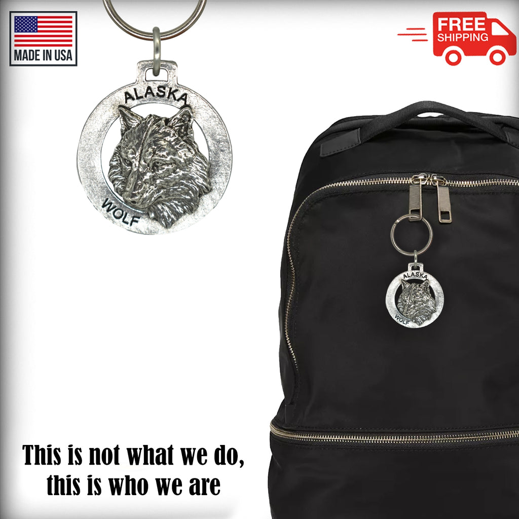 Alaska Wolf Head Keychain A622KC