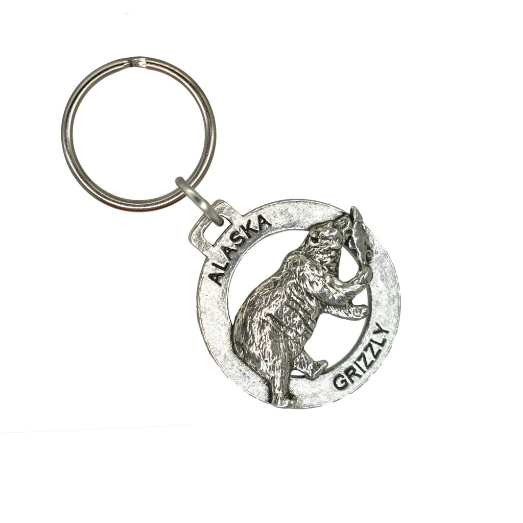Alaska Grizzly Walking with Salmon Keychain A626KC