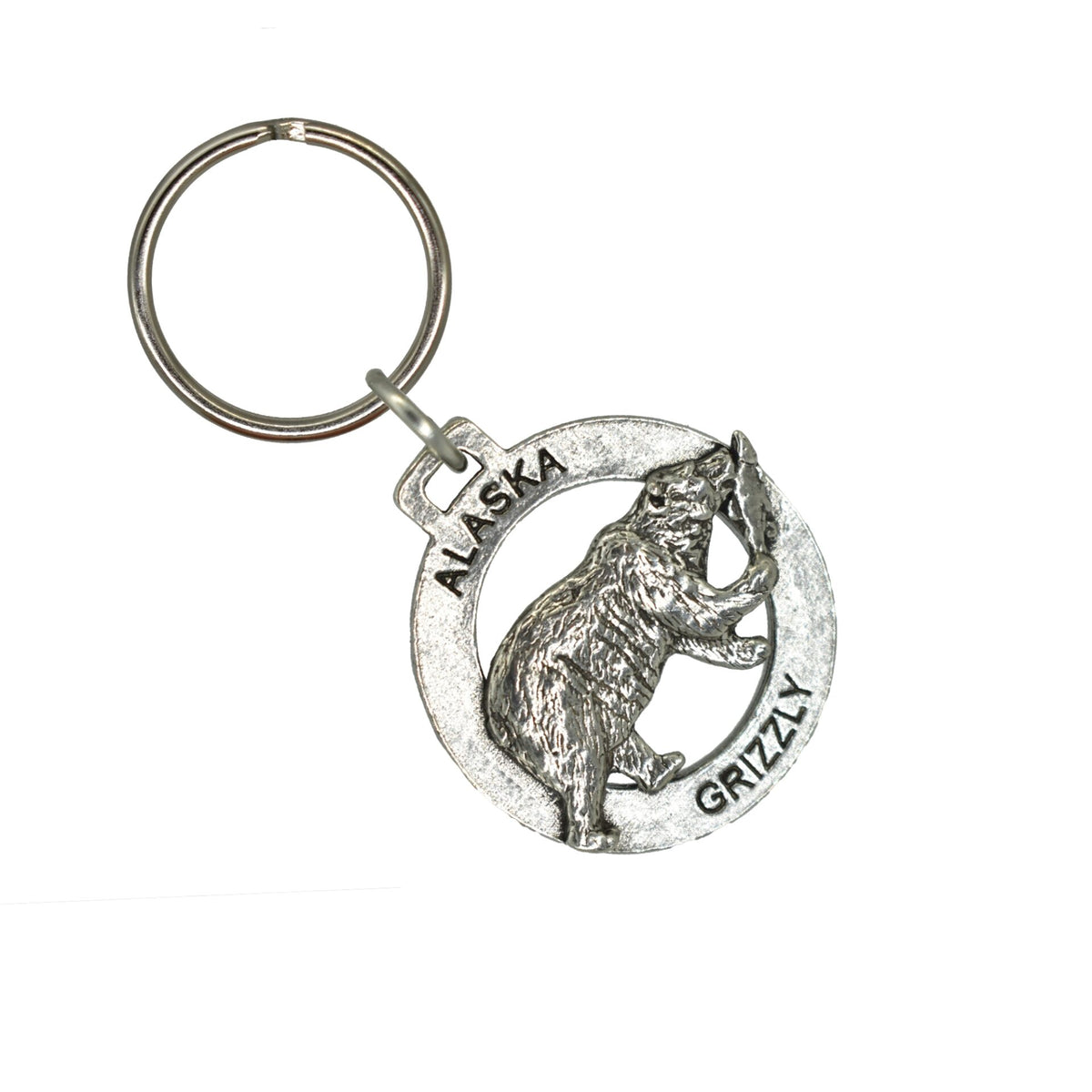 Alaska Grizzly Walking with Salmon Keychain A626KC