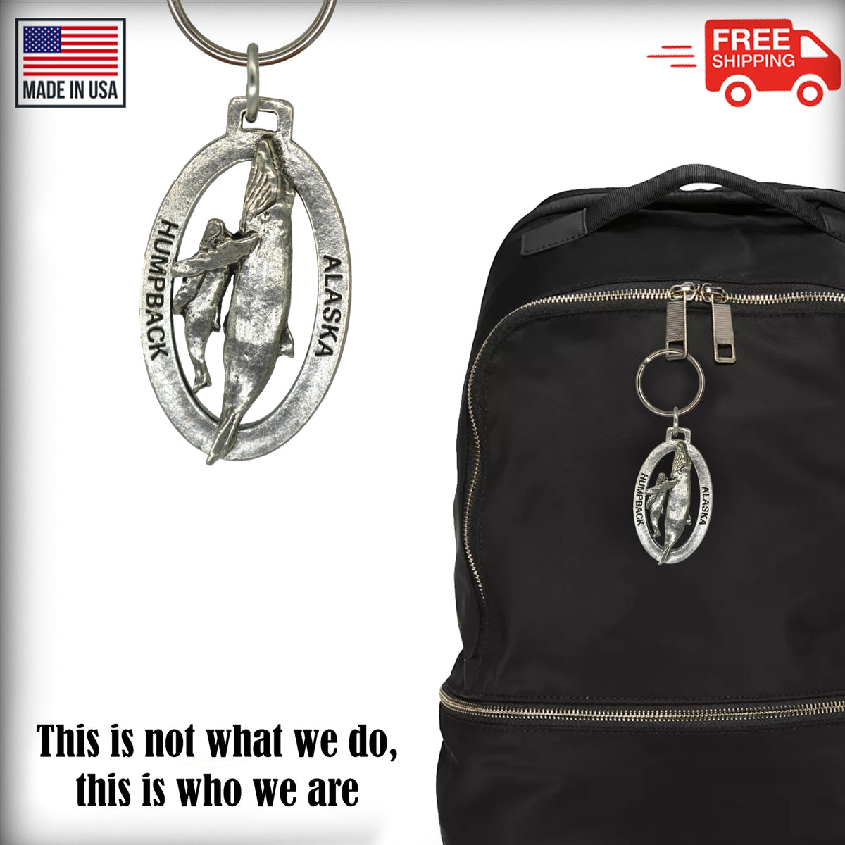 Alaska Humpback Whale Mother and Baby Keychain A628KC