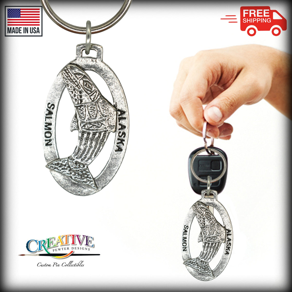 Alaska Native Salmon Keychain A632KC