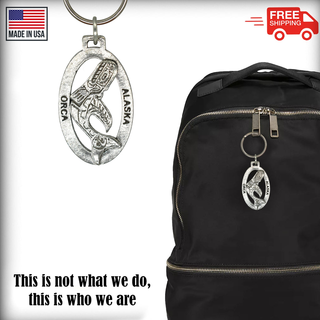 Alaska Native Whale Keychain A634KC