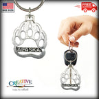 Alaska Bear Print Keychain A644KC