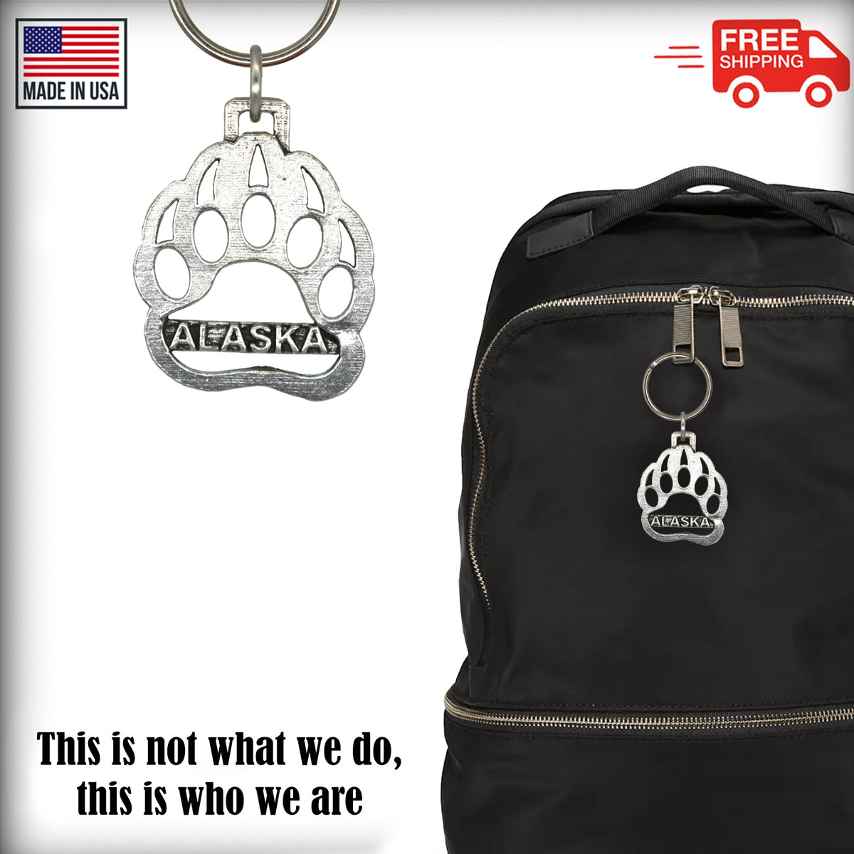 Alaska Bear Print Keychain A644KC