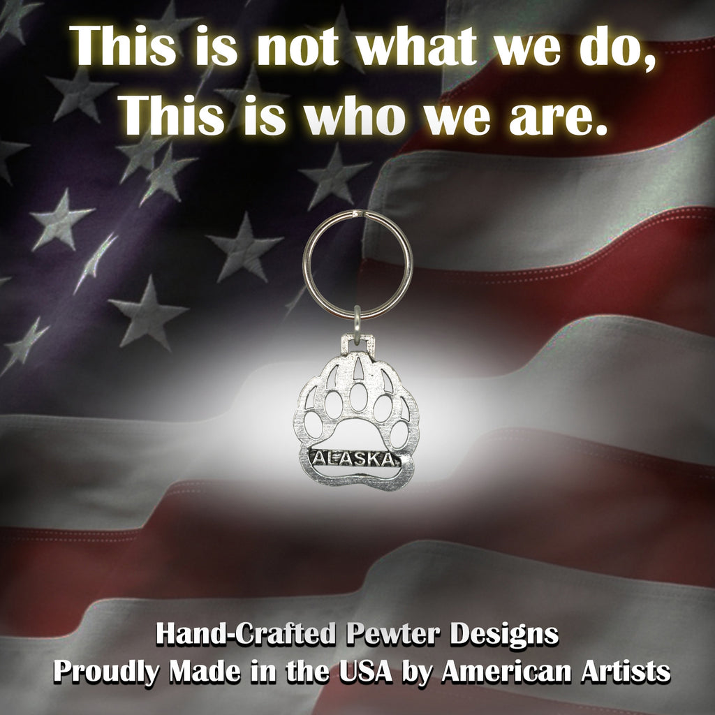Alaska Bear Print Keychain A644KC