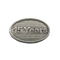 Detailed Antique Pewter 15 Year Pin that can be worn on a hat, jacket, backpack, etc.