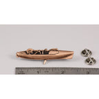 A handcrafted Honey Bee Side View Pin next to a ruler, available for sale at Creativeartisan.com - the image offers a sense of scale