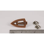 A handcrafted Broadhead Bowhunter Pin next to a ruler, available for sale at Creativeartisan.com - the image offers a sense of scale