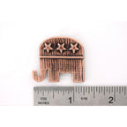 A handcrafted Republic Elephant Pin next to a ruler, available for sale at Creativeartisan.com - the image offers a sense of scale