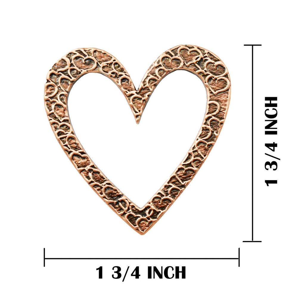 A handcrafted Big Heart Pin next to a ruler, available for sale at Creativeartisan.com - the image offers a sense of scale