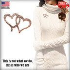 Thin Double Heart Pin A104A