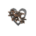 Detailed Copper Plated Leafy Sea Dragon Heart Pin that can be worn on a hat, jacket, backpack, etc.