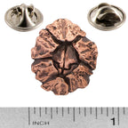 A handcrafted Barnacle Pin next to a ruler, available for sale at Creativeartisan.com - the image offers a sense of scale