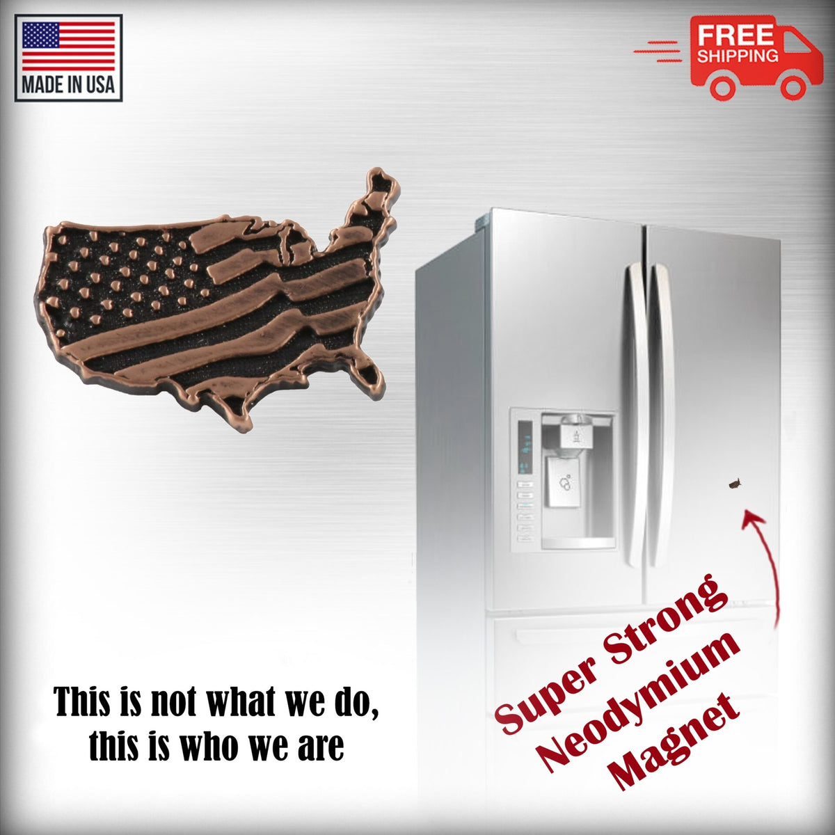 American Flag In Usa Outline Large Magnet A171