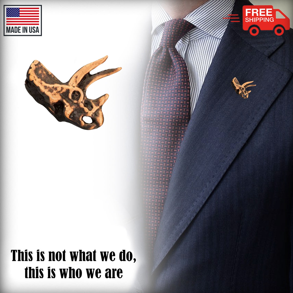 Triceratops Head Mini Pin A187MP