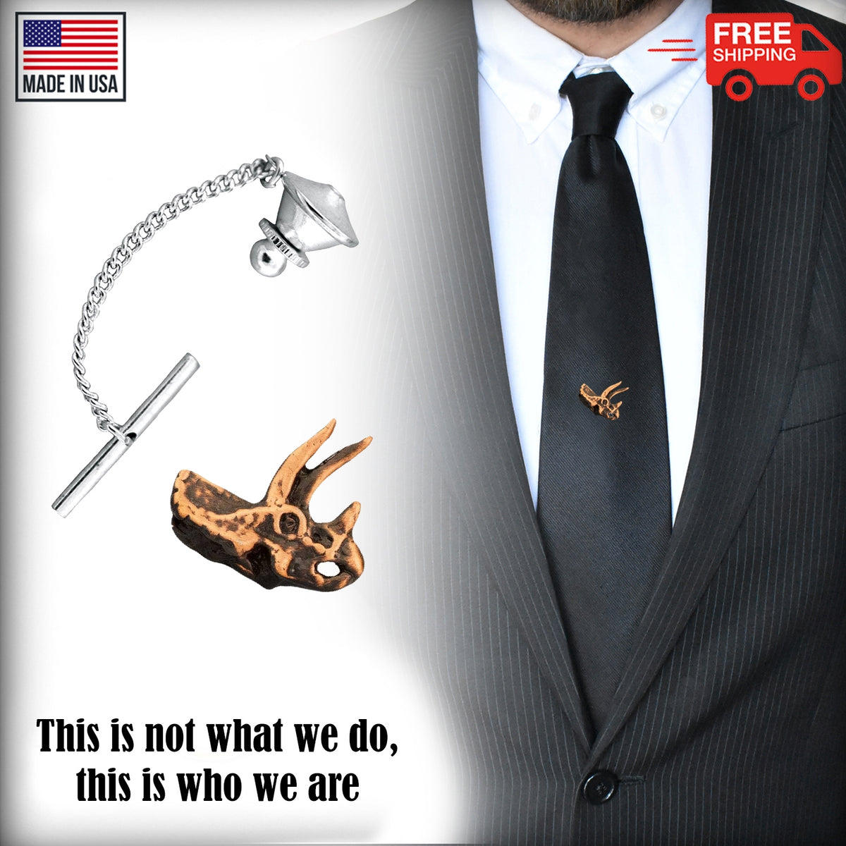 Triceratops Head Tie Tack A187TT