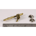 A handcrafted Bait Casting Rod Reel Pin next to a ruler, available for sale at Creativeartisan.com - the image offers a sense of scale