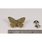 A handcrafted Monarch Butterfly Pin next to a ruler, available for sale at Creativeartisan.com - the image offers a sense of scale