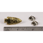 A handcrafted Native American Arrowhead Pin next to a ruler, available for sale at Creativeartisan.com - the image offers a sense of scale