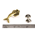 A handcrafted Mermaid Pin next to a ruler, available for sale at Creativeartisan.com - the image offers a sense of scale
