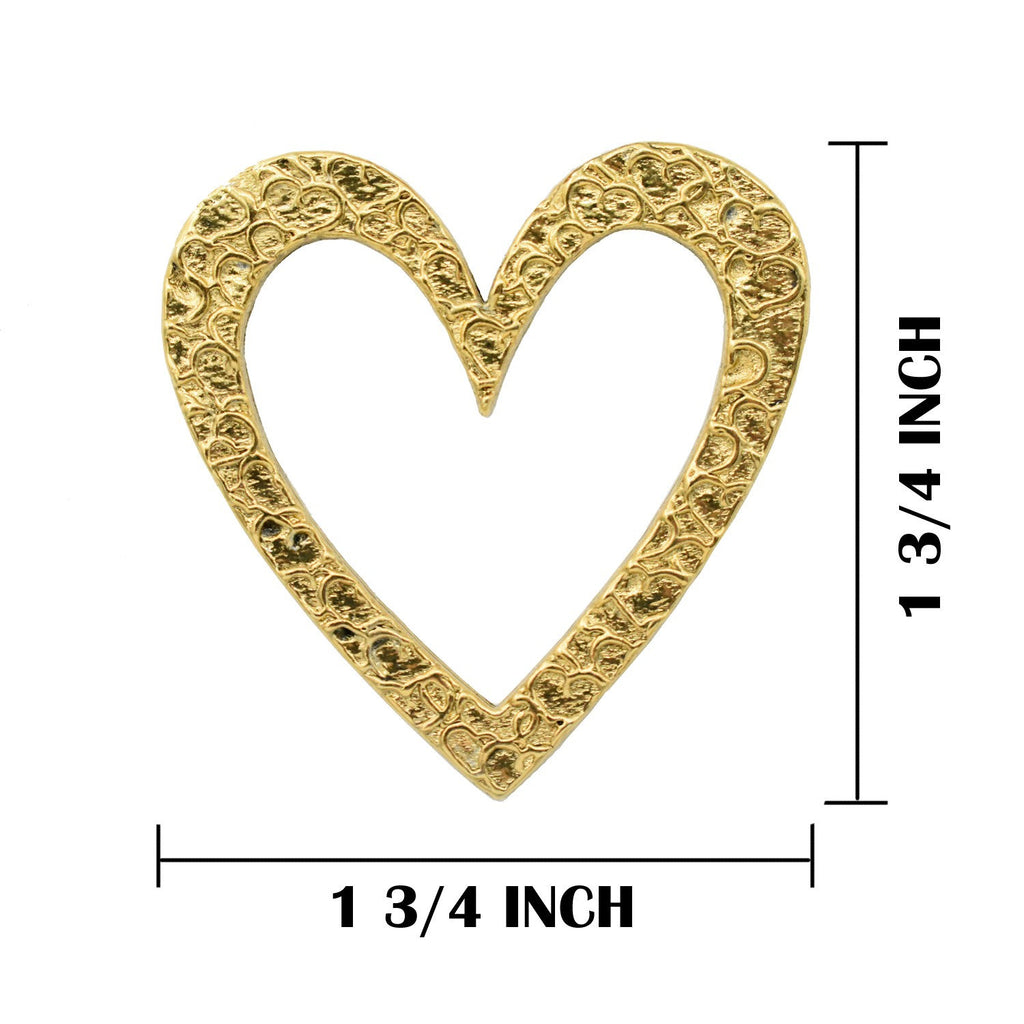 A handcrafted Big Heart Pin next to a ruler, available for sale at Creativeartisan.com - the image offers a sense of scale