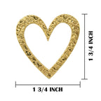 A handcrafted Big Heart Pin next to a ruler, available for sale at Creativeartisan.com - the image offers a sense of scale