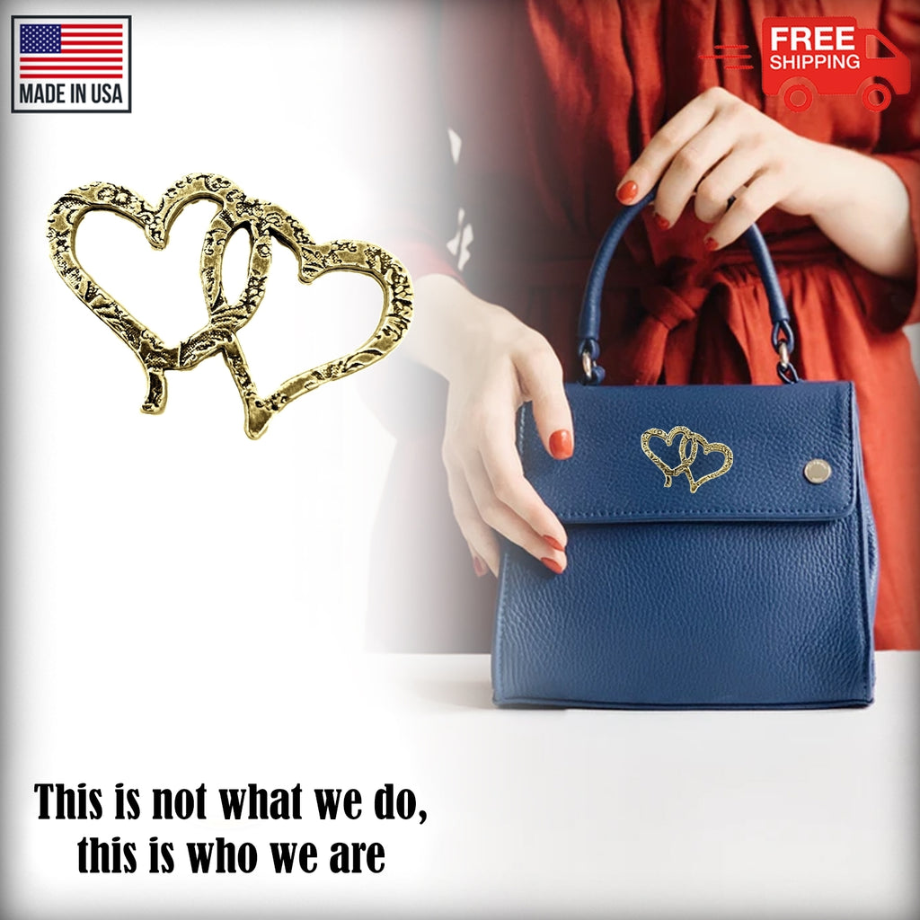 Thin Double Heart Pin A104A