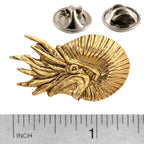 A handcrafted Nautilus Pin next to a ruler, available for sale at Creativeartisan.com - the image offers a sense of scale