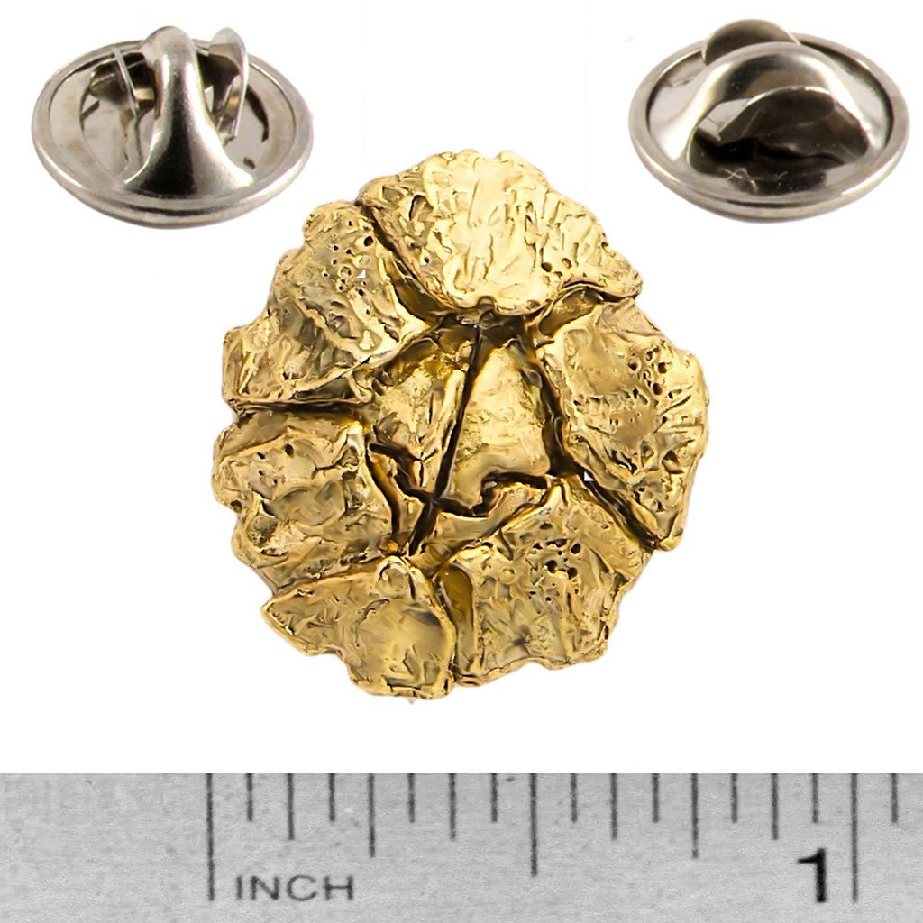 A handcrafted Barnacle Pin next to a ruler, available for sale at Creativeartisan.com - the image offers a sense of scale