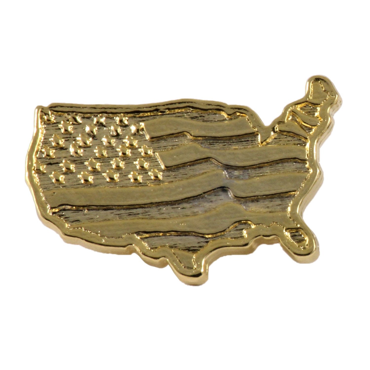 American Flag In USA Outline Large Pin